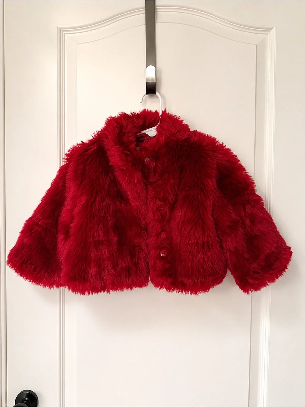 Janie and Jack Girls Red Faux Fur Coat Size 3-4 Holiday Formal